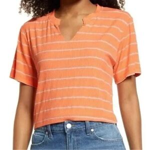 Orange striped crop top
